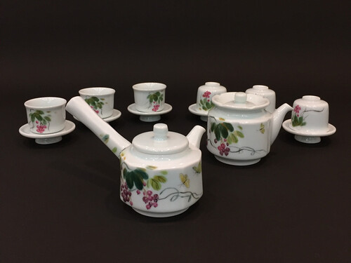橫翠薇壺組-葡萄  |茶商品|瓷器茶具|壺組