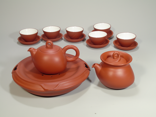 雙喜壺組（朱泥）  |茶商品|紫砂茶具|壺組