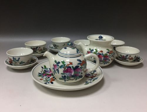 粉彩石榴壺組  |茶商品|瓷器茶具|壺組