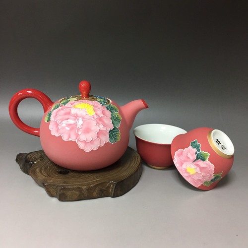 富貴天香-銀朱紅<br>Teapot of wealth and fantasy  |茶商品|瓷器茶具|壺組